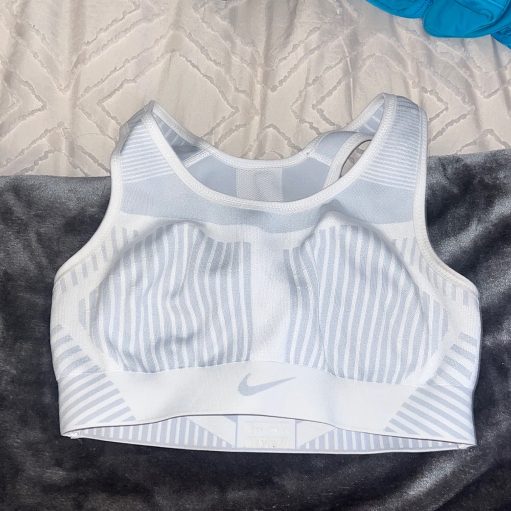 White Nike sports bra